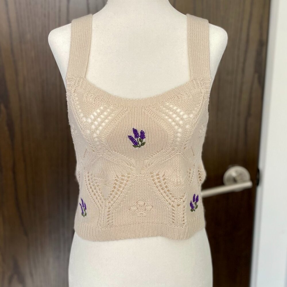 Pink Rose Crochet Tank Top